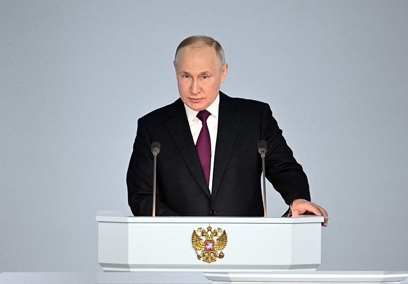 Putin accuses West of threatening Russia's very existence with Ukraine conflict