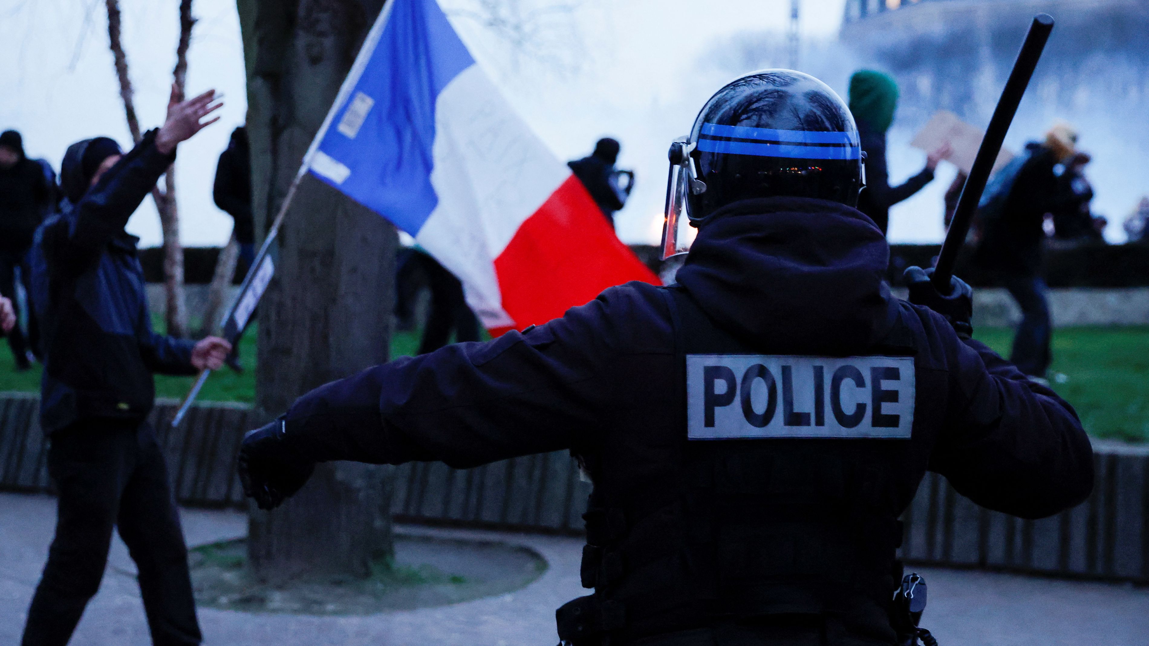 More trouble erupts across France after Macron government survives no-confidence vote